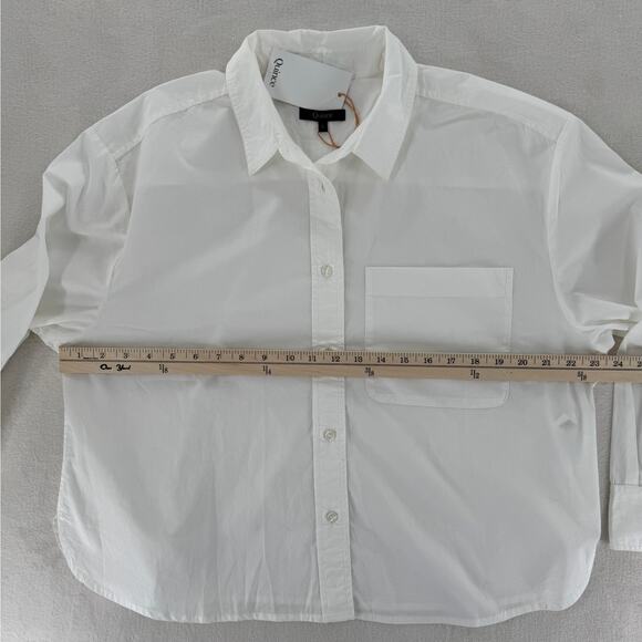 Quince Organic Cotton Poplin White Shirt Button Down Top Classic Large NWT - Picture 9 of 10
